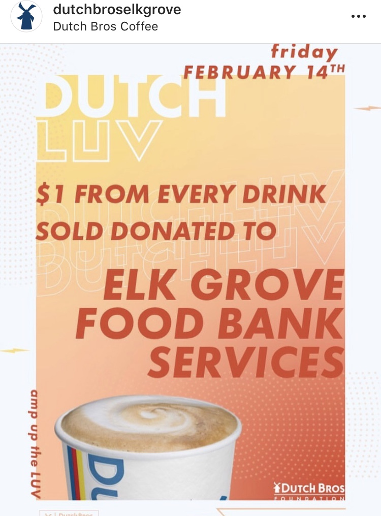 Dutch Luv Day - $1 from every drink sold at Dutch Bros Elk Grove goes to EGFBS